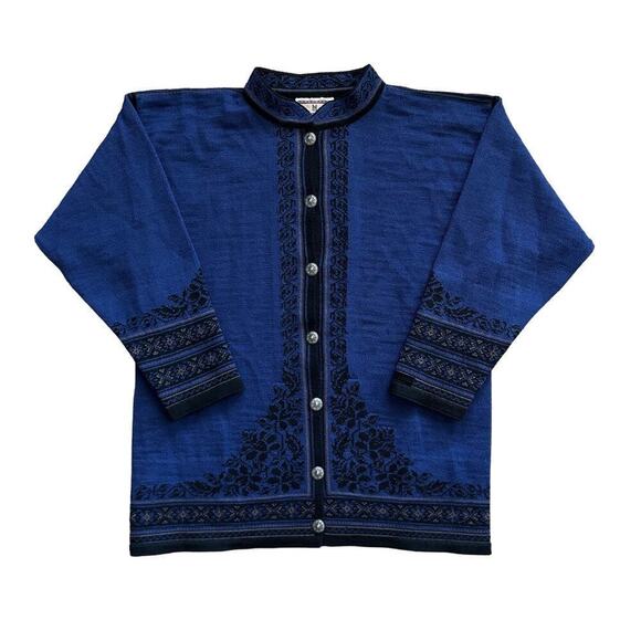 Dale Of Norway Wool Cardigan Fair Isle Sweater Norwegian Sz M RARE *Small flaw* - Picture 1 of 10